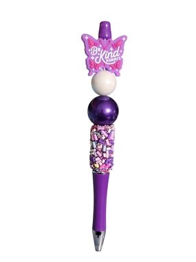 Be Kind Always Purple Butterfly Bead Pen